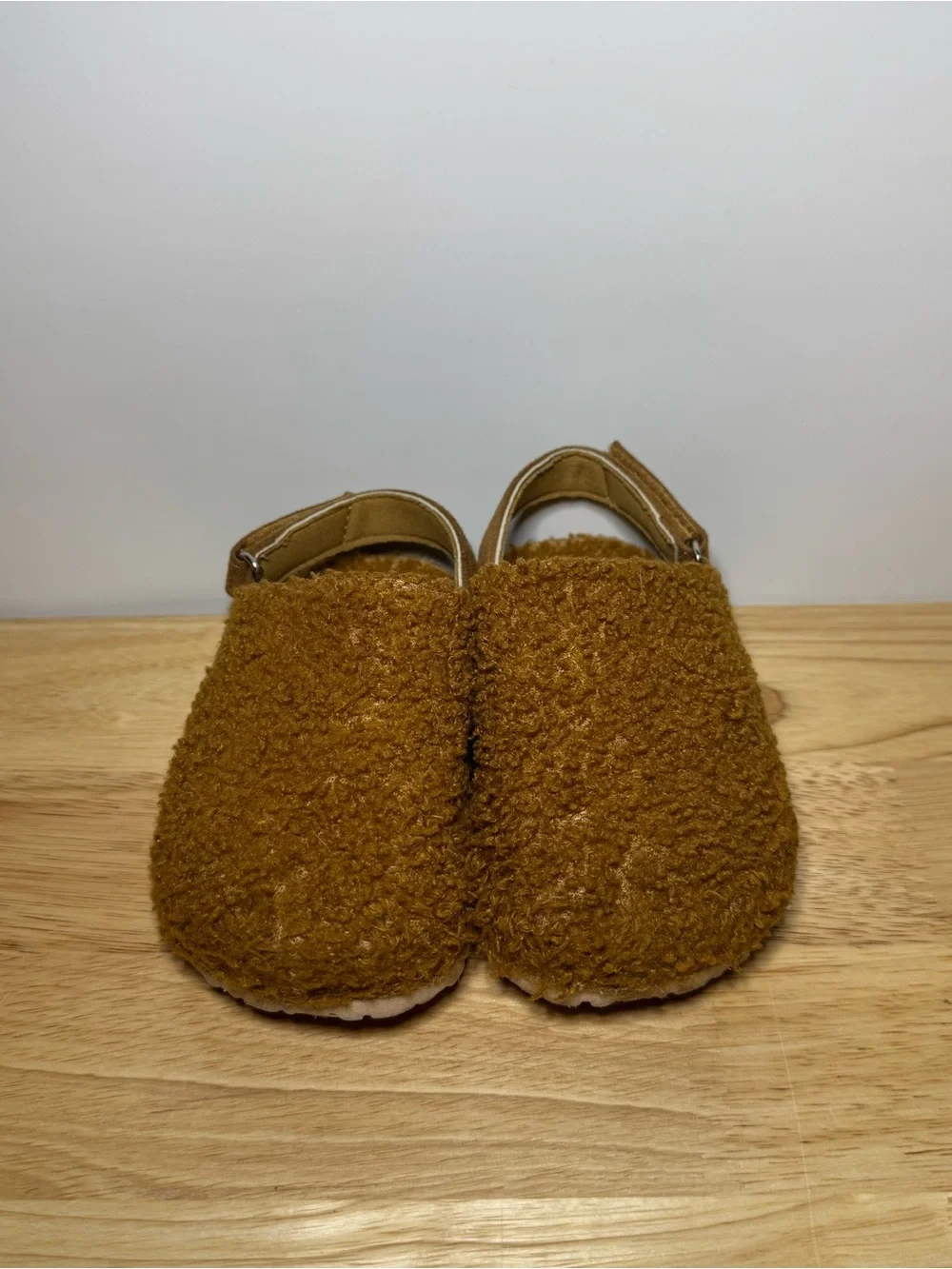 First Step Toddler Girl 6 Brown Faux Fur Clog Moccasin Shoe Comfy Casual Kidcore